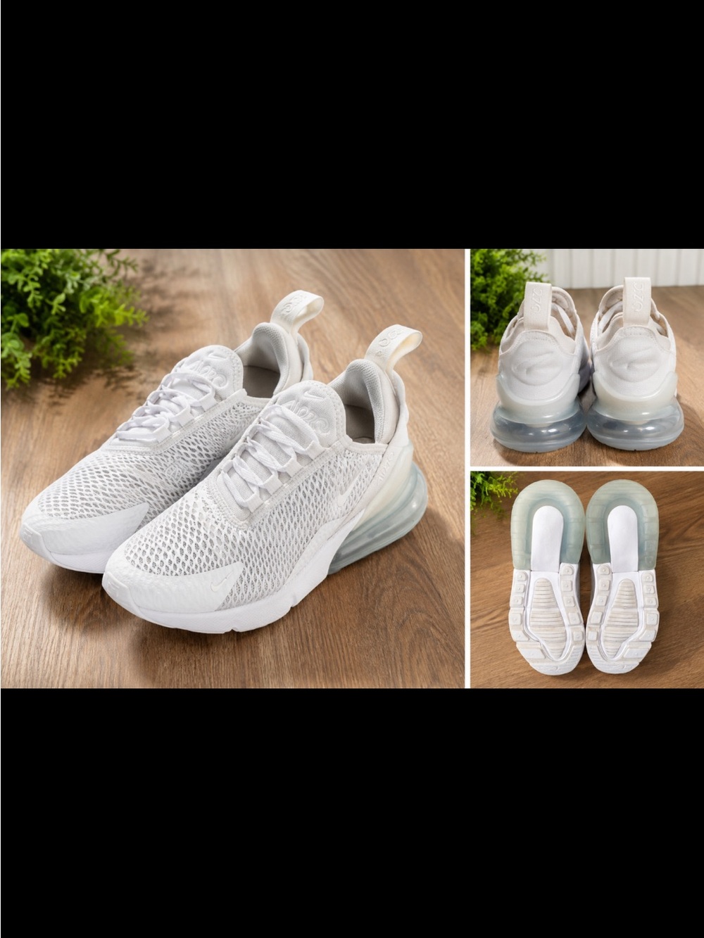 Kids White Mesh Air Nike with Heel Pull